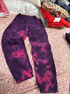 Aviator nation purple tie dye joggers